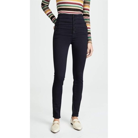 J BRAND Natasha Bluebird Sky High Rise Button Front Skinny Ankle Jeans, Size 27 - Picture 2 of 16